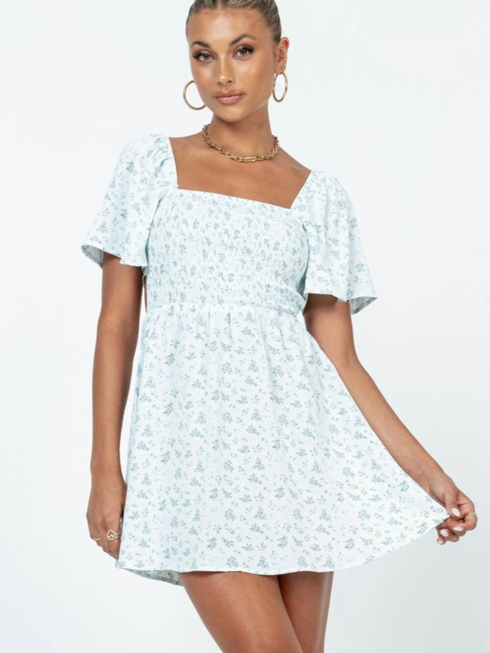 👗Princess Polly Blue Floral Mini Dress - Size 0